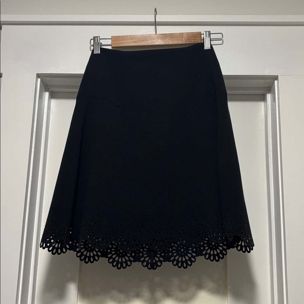 Black Skirt with Laser Cut Hem